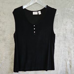 Chico's Travelers Sz XL Black Sleeveless Top Slinky Stretch
